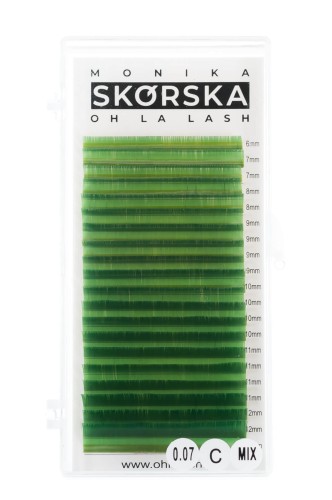 Rzęsy kolorowe (ciemna zieleń) Oh La Lash Monika Skórska Mix C 0,07