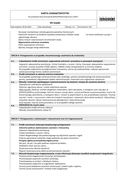 KARTA CHARAKTERYSTYKI SDS